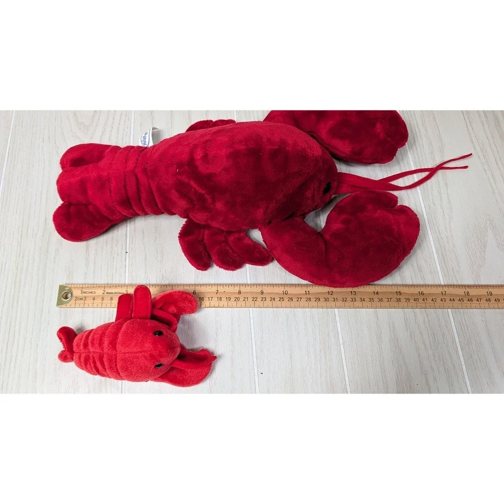 Mary Meyer Lobster Plush Set 1 large 1 finger puppet Red Stuffed Animal Toy Lot